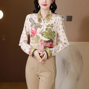 Chemises pour femmes à sublimation imprimée en 3D 100% coton Chemises à col stylé Chemise décontractée pour femme au design premium d'été - Product Image 1