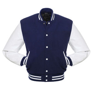 Chaqueta Varsity de Cuero Personalizada con Parches de Logotipo de Ropa Urbana, Chaqueta de Béisbol con Letras para Hombre - Product Image 5