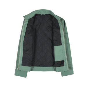 Veste en jean pour homme en toile épaisse de haute qualité, délavée, avec fermeture éclair, broderie imprimée sur le devant, effet vieilli, coupe classique, style urbain - Product Image 3