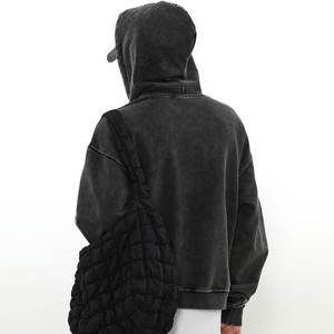 Chaqueta Rasgada Personalizada con Logotipo para Hombre, 500 g/m², Estilo Urbano Desteñido al Sol, Sudadera Holgada de Algodón Francés - Product Image 6