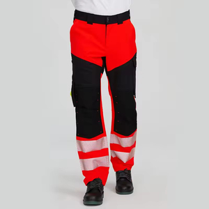 Men's High Visibility Breathable CE Certified Orange <b>Work</b> <b>Cargo</b> <b>Pants</b> Reflective Stripes Multiple Pockets for Safety - Product Image 3