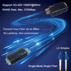 Convertitore da 3G SDI a Fibra con Tally e Dati RS485, Compatibile SMPTE, Modello <span class=keywords><strong>LNK</strong></span> M3G Serie 1V in Mini Custodia di Alluminio - Product Image 2