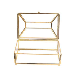 Boîte à bijoux d'exposition de haute qualité verre et métal artisanat boîte cosmétique décorative à collectionner à un prix abordable - Product Image 5