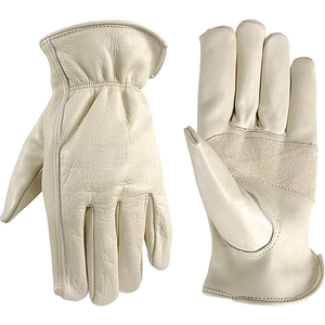 Gants de travail en cuir de vachette résistant et robuste, blancs avec logo personnalisé, résistants à la chaleur, 10 pouces - Product Image 6