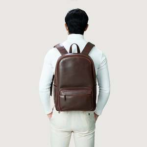 Mochila Philos Vintage de Cuero Genuino Marrón con Protección RFID, Cierre de Cremallera, Forro de Poliéster, Estilo Elegante para Invierno y Verano - Product Image 5