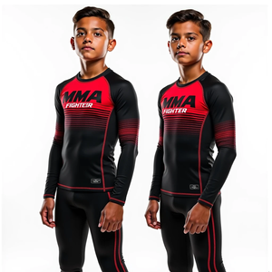 เสื้อรัดรูปป้องกันผดผื่นสำหรับ MMA แขนยาวแบบซับลิเมชันและสไตล์กิโมโนเดจูยิตสูป้องกันรังสียูวี - Product Image 5