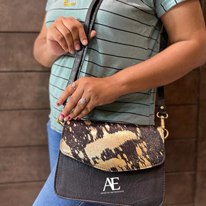 กระเป๋าสะพายไหล่หนังเนื้อโลหะขนสัตว์สไตล์ตะวันตกใหม่คุณภาพสูงหนังขนสัตว์โลหะแท้กระเป๋าถือด้านข้าง - Product Image 1