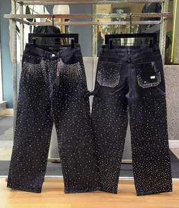 2025 Custom Men's Print Denim Pants Distressed Wash Loose Fit Skateboard <b>Hip</b> Hop Baggy Jeans Men <b>For</b> Sale Custom Your Own Print - Product Image 6