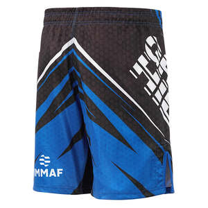 Shorts de MMA bleus approuvés par l'IMMAF Green Hill, taille personnalisable, vêtements d'arts martiaux pour enfants, design personnalisé, shorts de Muay Thai - Product Image 2