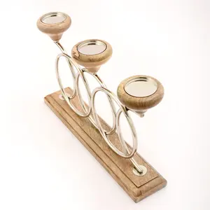 Bougeoir hexagonal mural en métal Décor or Bougeoirs votifs pour centres de table Bougeoir au design moderne - Product Image 2