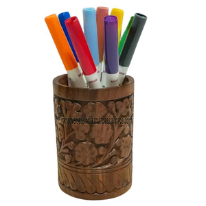 Porte-crayon décoratif en bois pour bureau Organisateur de papeterie fait main Idéal pour le bureau à domicile ou les cadeaux à des prix raisonnables - Product Image 6