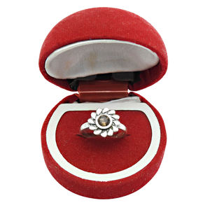 Hot Selling Good Quality 925 Sterling Silver Natural Smoky Quartz Gemstone Flower Shape Classic Look Ring <b>Handmade</b> <b>Jewelry</b> India - Product Image 4