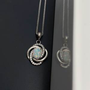 จี้โอปอลเอธิโอเปียเงินสเตอร์ลิง925ออกแบบไม่เหมือนใครเครื่องประดับแฟชั่นคุณภาพดีสำหรับผู้หญิงจี้เสน่ห์ครบรอบของขวัญ - Product Image 2