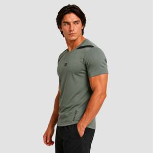 Camiseta Castro Green Core Pro, Corte Ajustado, 100% Algodón Orgánico Transpirable, 180 g/m², Diseño Sólido, Etiqueta Personalizada, Tejido de Punto Comprimido - Product Image 3