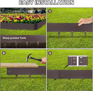 Prix d'usine Bordure de paysage en métal noir en acier inoxydable galvanisé Équipement de jardinage extérieur pour la maison OEM ODM grossiste - Product Image 6