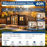 Villa modulaire préfabriquée de luxe extensible de 40 pieds avec cuisine pour usage hôtelier - En vente