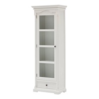 Armoire en verre moderne de luxe de Provence en bois d'acajou massif avec finition peinte en blanc pour meubles de salle à manger à la maison