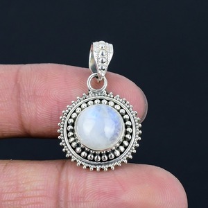 Boho Style 925 Sterling Silver <b>Moonstone</b> <b>Pendant</b> Handmade Rhodium & Gold Plated Jewelry for Women Wedding Gift - Product Image 4