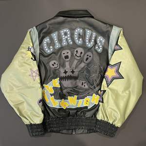 Chaqueta Bomber Varsity de Cuero Genuino para Hombre, Bordado Chenille Personalizado, Estilo Urbano, Color Negro, OEM, Venta al Por Mayor - Product Image 6