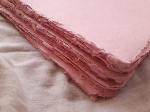 กระดาษผ้าฝ้ายผ้ากาดสีชมพูพาสเทลผ้ากาดสีชมพู 200 แกรมผ้าฝ้าย 100% ผ้าหุ้มขอบแผ่นกระดาษทําด้วยมือ - Product Image 3