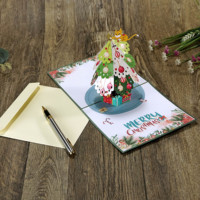 Nuevo Diseño de tarjeta emergente de Navidad 2025 Diseño personalizado 3D Saludo Pop up Tarjetas multicapa OEM/ODM Proveedor de Vietnam
