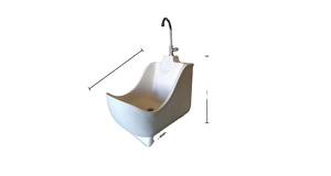 Terrazzo Pedestal Sink Muslim Wudu Oval Modern Design Premium Quality Single Hole Drainer 12L Capacity Foot Washing Basin for - Product Image 4