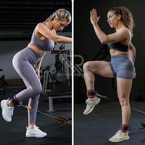 Correa de Tobillo Ajustable RC Fitness Wear, Hebilla de Tobillo de Cuero y Algodón con Espuma, Entrenador de Fuerza de Piernas Portátil y Ligero para Cable de Gimnasio - Product Image 6
