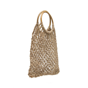 Sac fourre-tout en macramé écologique de haute qualité, prix de gros abordable, sac de shopping réutilisable en toile de coton écologique - Product Image 4