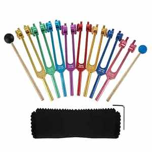 Diapason de chakra, ensemble de 8 pièces lestées |   Pour la guérison, le ADN, la thérapie sonore, le yoga - Product Image 6