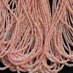3mm 4mm 5mm Naturel Rose Rose Opale Ethiopienne Lisse Rondelle Gemstone Perles Strand Jewelry Making Supply Collier Bracelet Real - Product Image 2