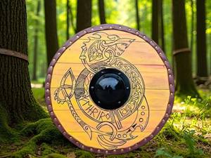 Escudo de Caballero Medieval Hecho a Mano en Madera, Decoraciones de Halloween - Product Image 6