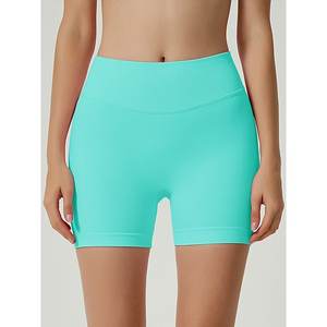 Short d'entraînement taille haute pour femme Double couche respirante avec poches latérales pour les loisirs de plein air Fitness & Yoga - Product Image 1