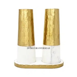 Juego de 2 molinos de sal y pimienta hechos de mármol de alta calidad con construcción duradera para suministros de utensilios de cocina de uso prolongado - Product Image 5