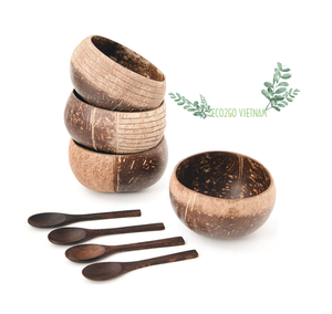 Bols de coquille de noix de coco polis de logo personnalisé de prix bon marché de haute qualité avec cuillère | Bol de coquille de noix de coco de longue durée écologique - Product Image 1