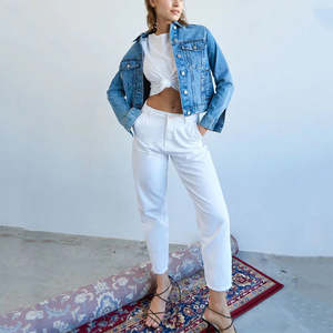 Chaqueta Vaquera Azul Unisex 2026, Estilo Universitario Largo, Relleno 100% de Fibra de Poliéster, Talla XL, Tejido Recubierto con Estampado de Letras en la Parte Delantera para Invierno - Product Image 3