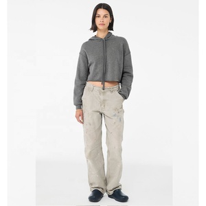 Bella Canvas Deep Heather MUJER CROPPED FLEECE HOODIE Sudadera con capucha recortada para mujer-Bella + Canvas 750 - Product Image 1
