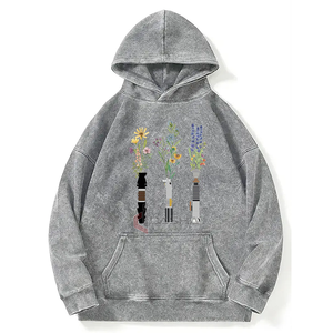 เสื้อมีฮู้ดโอเวอร์ไซส์ไซส์ผ้าฝ้ายขนแกะมีฮู้ดแบบสวมหัวเสื้อมีฮู้ดแบบวินเทจซักได้แนวสตรีท - Product Image 5