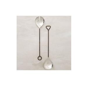 Cuillère à salade en acier Ensemble de salade poli Fabriqué en acier Style cuillère Vaisselle et fourchette à salade vente chaude - Product Image 1