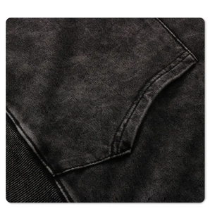 OEM Pull-over à capuche XL oversize pour hommes, sweat-shirt en molleton de coton 100% imprimé et lavé à l'acide, échantillon gratuit, vente en gros de noir - Product Image 5