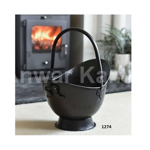 Cubo de carbón de Metal de Venta caliente con asa de transporte y Asa de soporte, accesorio para chimenea, tienda de troncos, soporte para encender - Product Image 6