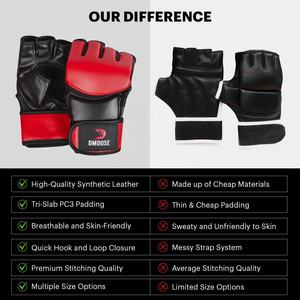 Professionnel sur mesure noir 12oz 14oz 16oz PU cuir synthétique MMA gants de sparring emballage en poly-sac injection haute densité - Product Image 4