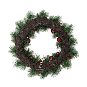 Ghirlanda natalizia da interno da 50 cm con ornamenti e fiocco coordinato per decorazioni per feste all'aperto - Product Image 4