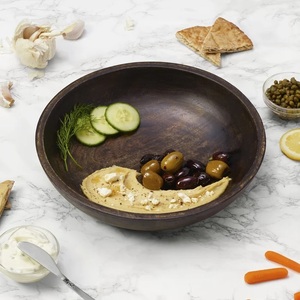 Utensilios de cocina personalizados adornados Ensaladera de frutas de madera de acacia sólida natural sostenible Tamaño pequeño - Product Image 6