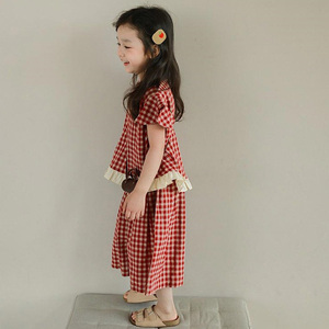 CONTIKIDS SST147 RedAnnaSET haut et bas d'été décontracté pour filles motif à carreaux - Product Image 5