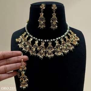 Elegante Juego de Gargantilla y Pendientes de Moissanita Chapados en Oro de Primera Calidad, Colección de Lujo para Bodas, para Mujeres y Niñas - Product Image 1