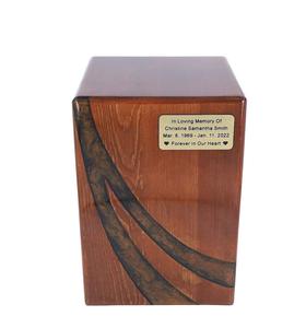 Wood and Resin Urn <b>for</b> Human <b>Ashes</b> Modern Design Cremation Urn <b>Box</b> Adult Size Decorative Casket Made of Wood and Resin - Product Image 1