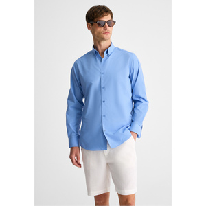 Chemise boutonnée pour homme GRIMELANGE RISTO en tissu indien, col et poignets, lavage Sonrasi, indispensable - Product Image 6