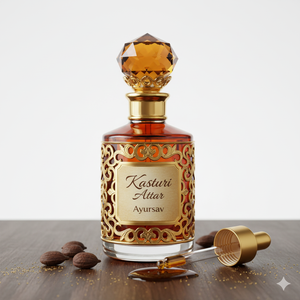 Kasturi Attar by Ayursav Huile de parfum de musc naturel de longue durée pour hommes et femmes Parfum arabe de luxe sans alcool - Product Image 1