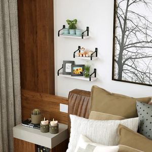 Professional Wood Metal Floating Wall <b>Shelves</b> Wall Mounted Storage <b>Shelf</b> for Home Hotels Living Room Kitchen Decor Made in India - Product Image 3