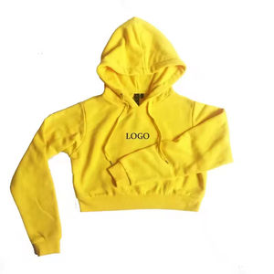Ensemble de survêtement actif en molleton d'hiver pour femmes, sweat-shirt à capuche, pantalon de jogging, 2 pièces, logo personnalisé, jaune, vente en gros - Product Image 2